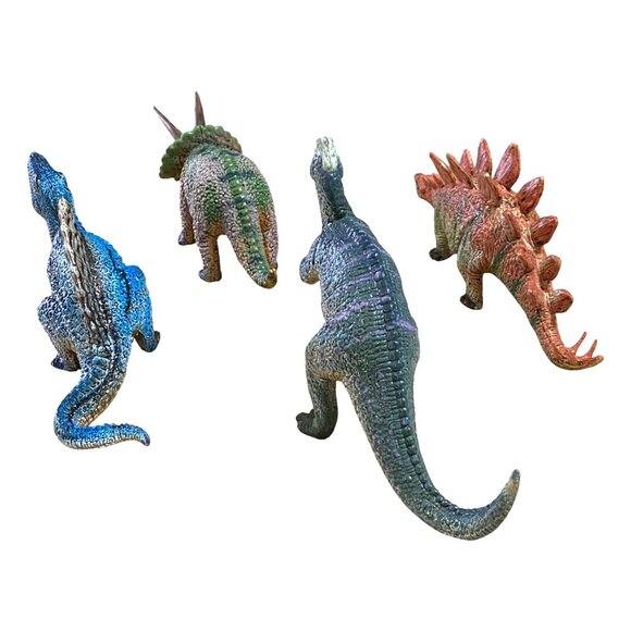 Vintage AAA Dinosaur 7" Lot of 4 PVC Animals Homeschool Science Kids Toy Display - Picture 4 of 6